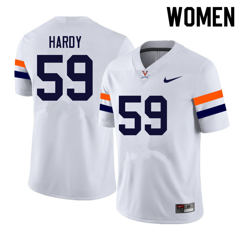 Women #59 Jack Hardy Virginia Cavaliers College Football Jerseys Sale-White